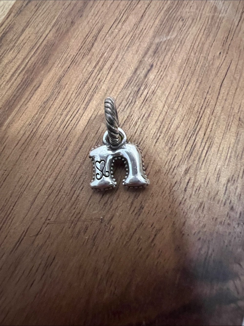 Silver 'n' Letter Charm Pendant - Silver